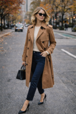 Camel Klasik Trençkot - Görsel 4