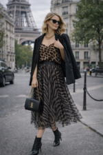 Zebra Desenli Tül Midi Etek - Görsel 3