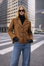 Taba Kaşe Kısa Kaban Ceket - Görsel 4