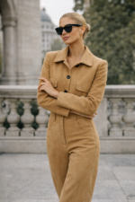 Camel Süet Görünümlü Ceket Pantolon Takım - Görsel 4