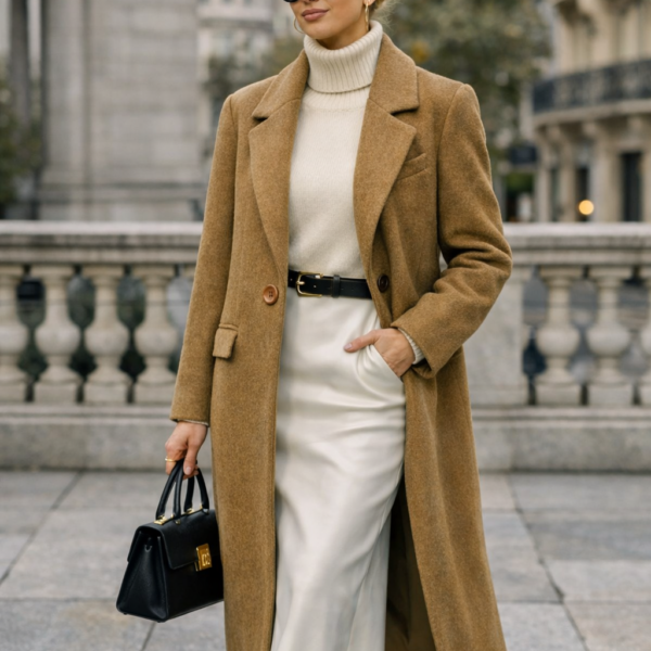 Camel Uzun Kaşe Kaban