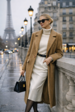 Camel Uzun Kaşe Kaban - Görsel 3