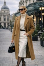 Camel Uzun Kaşe Kaban - Görsel 2