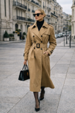 Kemerli Uzun Camel Trençkot