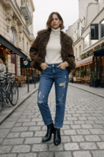 Yırtık Detaylı Yüksek Bel Mom Jean