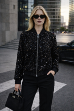 Siyah Payetli Bomber Ceket - Görsel 2