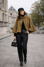 Kahverengi Peluş Crop Ceket - Görsel 2