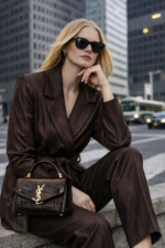 Kahverengi Kuşaklı Blazer Elbise Ceket - Görsel 2