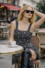 Siyah Askılı Püskül Detaylı Mini Elbise - Görsel 3