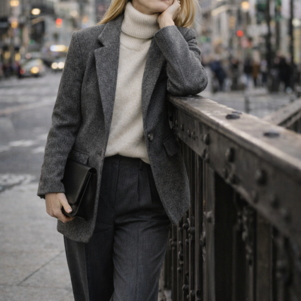 Gri Klasik Blazer Ceket