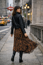 Zebra Desenli Asimetrik Midi Etek - Görsel 2