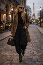 Yüksek Bel Jogger Kesim Siyah Kumaş Pantolon - Görsel 2