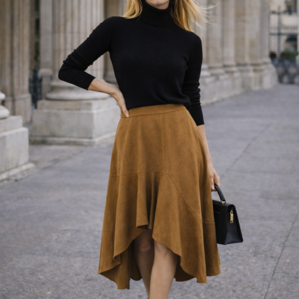 Tarçın Asimetrik Midi Etek