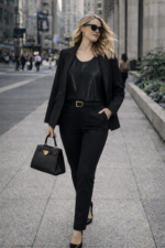 Siyah Dokulu Şık Bluz