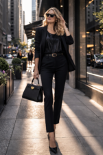 Siyah Dokulu Şık Bluz - Görsel 3