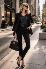 Siyah Dokulu Şık Bluz - Görsel 2